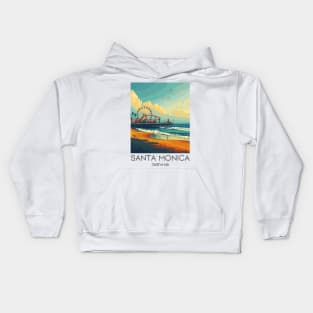 A Vintage Travel Illustration of Santa Monica - California - US Kids Hoodie